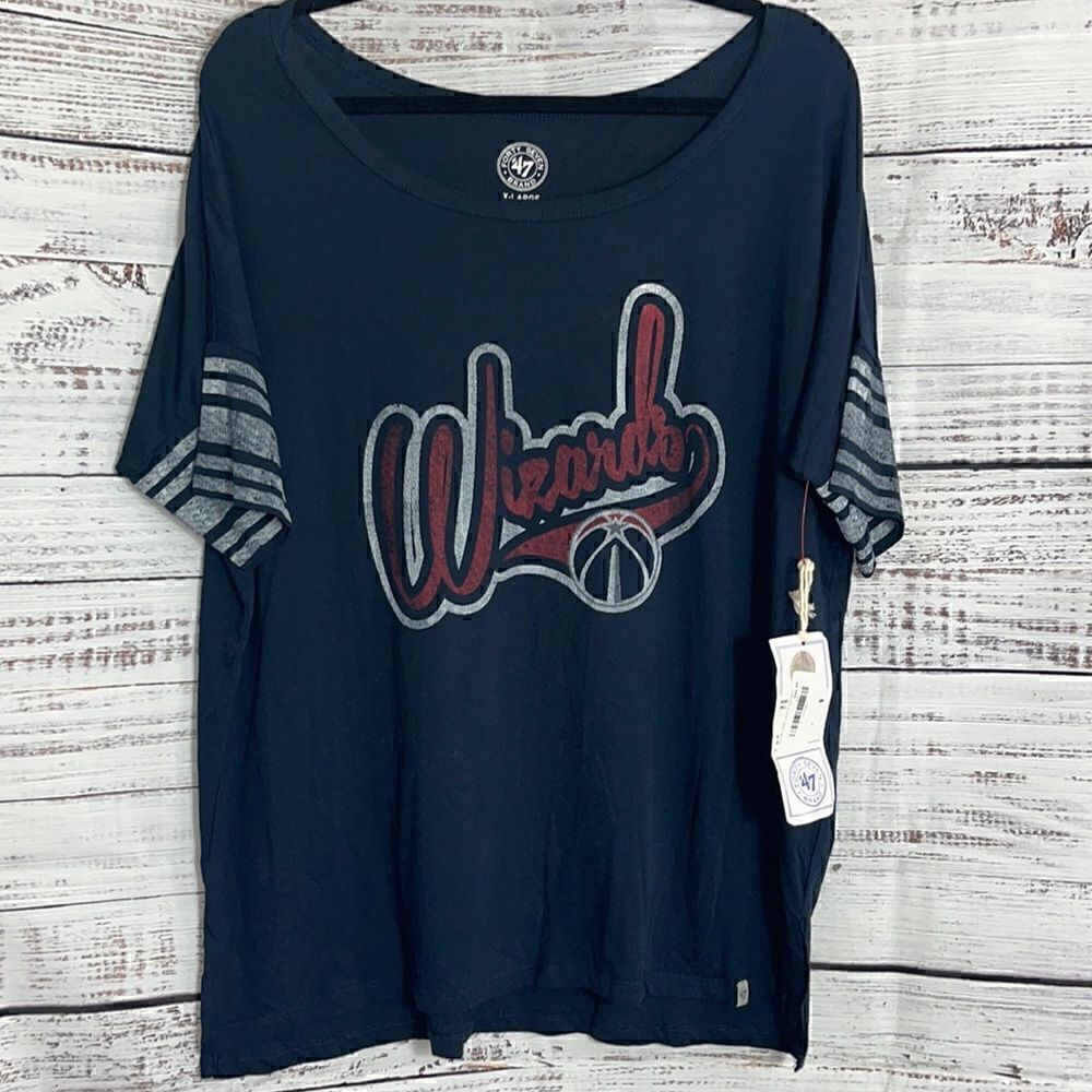 wizards washington 47 Brand Tee Womens size XL short sleeve distressed shirt New